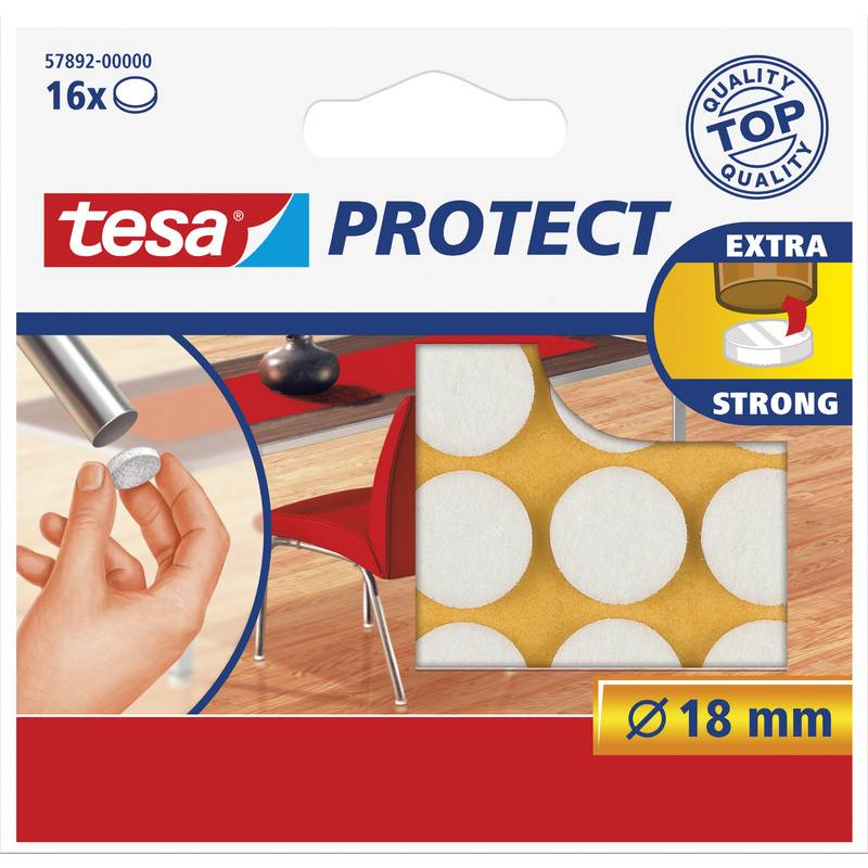 tesa Protect Filzgleiter rund 18mm weiß 16St. - 57892-00000-01