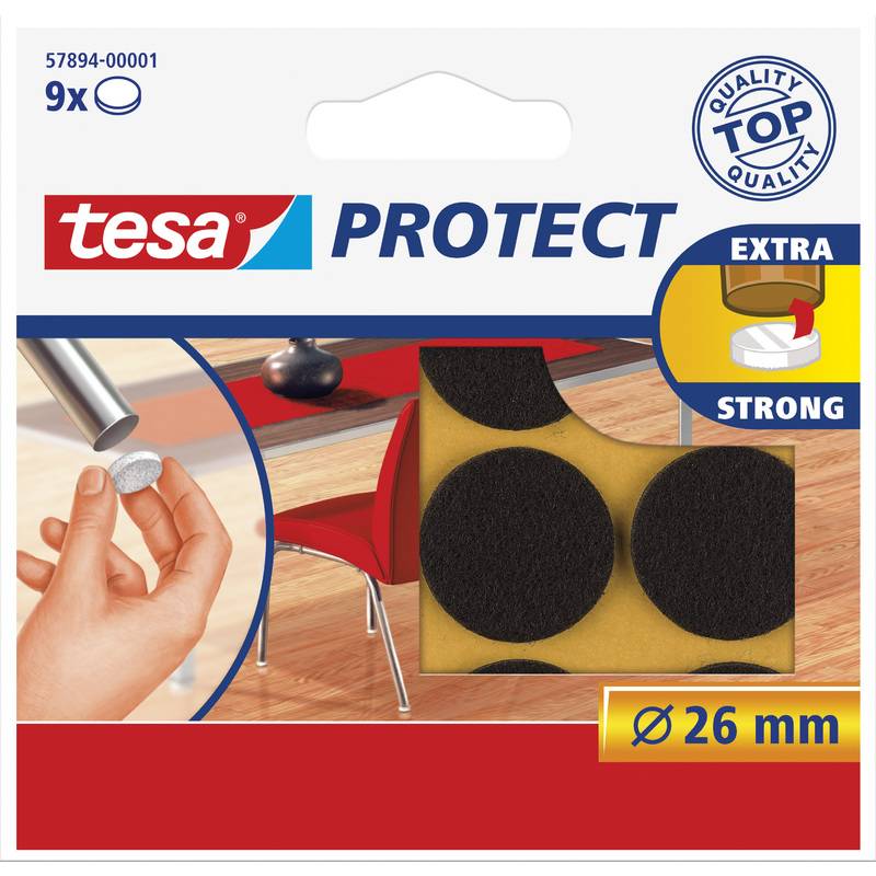 tesa Protect Filzgleiter rund 26mm braun 9St. - 57894-00001-01