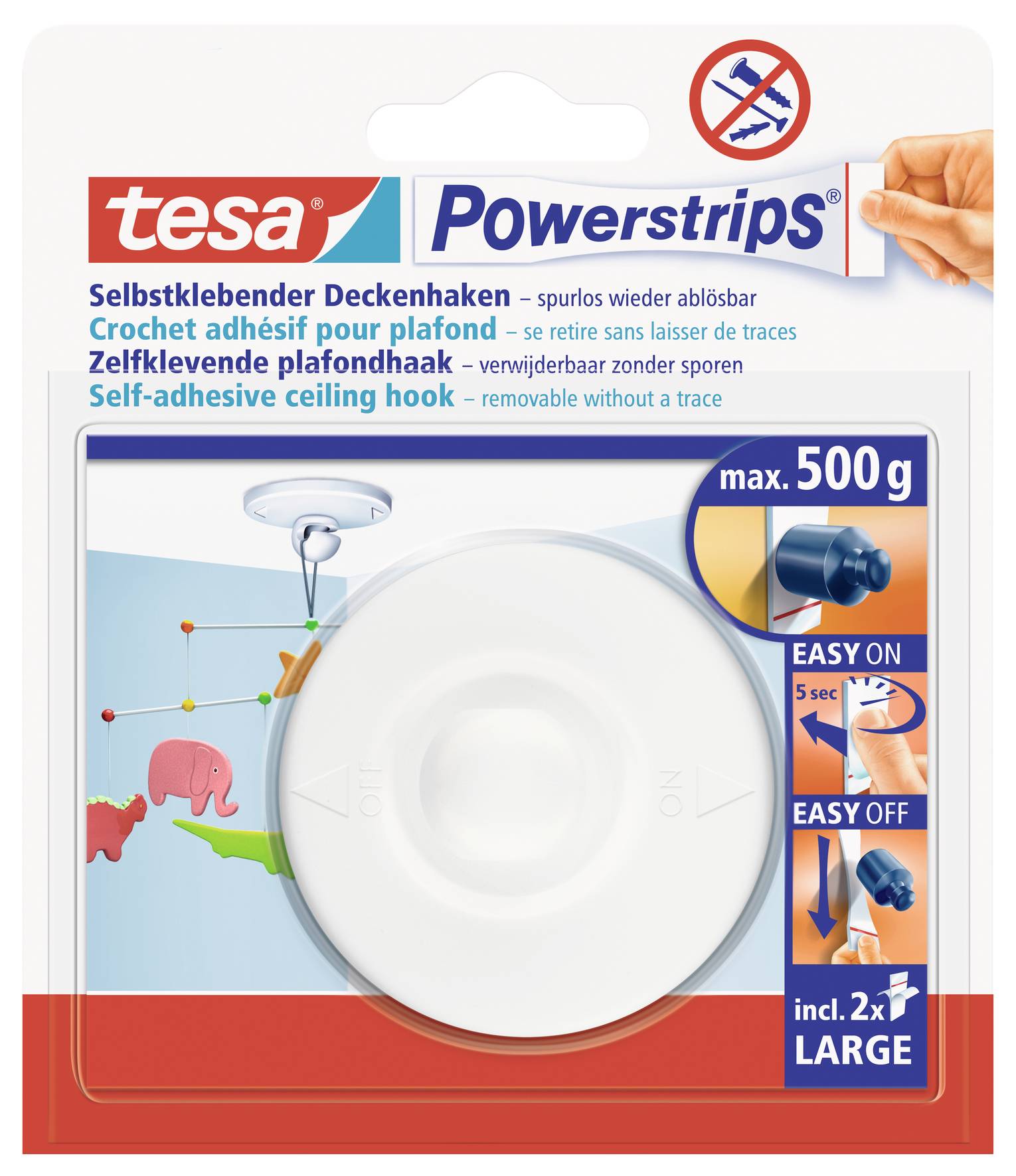 tesa Powerstrips Deckenhaken weiß - 58029-00020-20