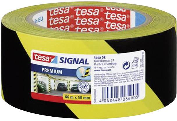 tesa Signal Markierungsklebeband Premium 66m 50mm gelb/schw. - 58130-00000-01