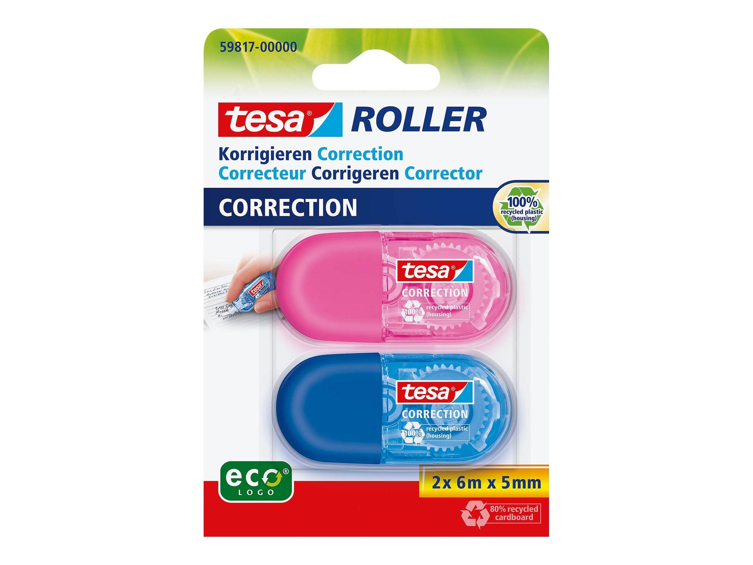 tesa Roller Korrigieren ecoLogo in 2 Farben Blister - 59817-00000-00