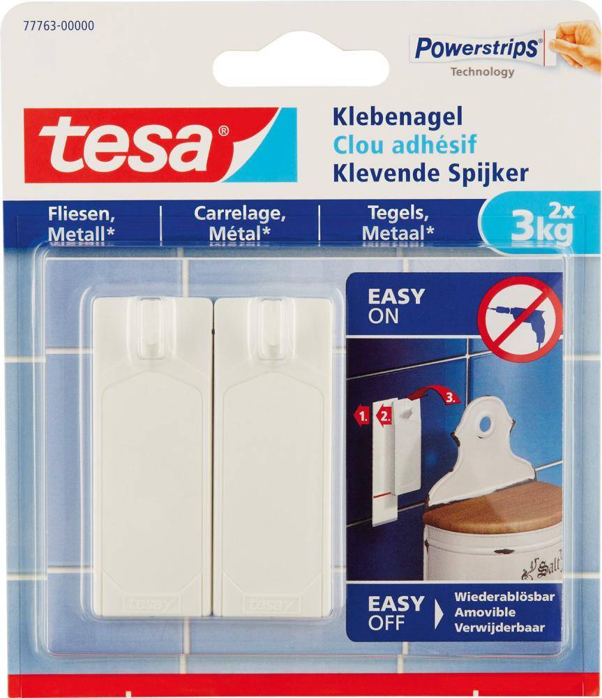 tesa Klebenagel Fliesen & Metall bis 3kg 2St. - 77763-00000-00