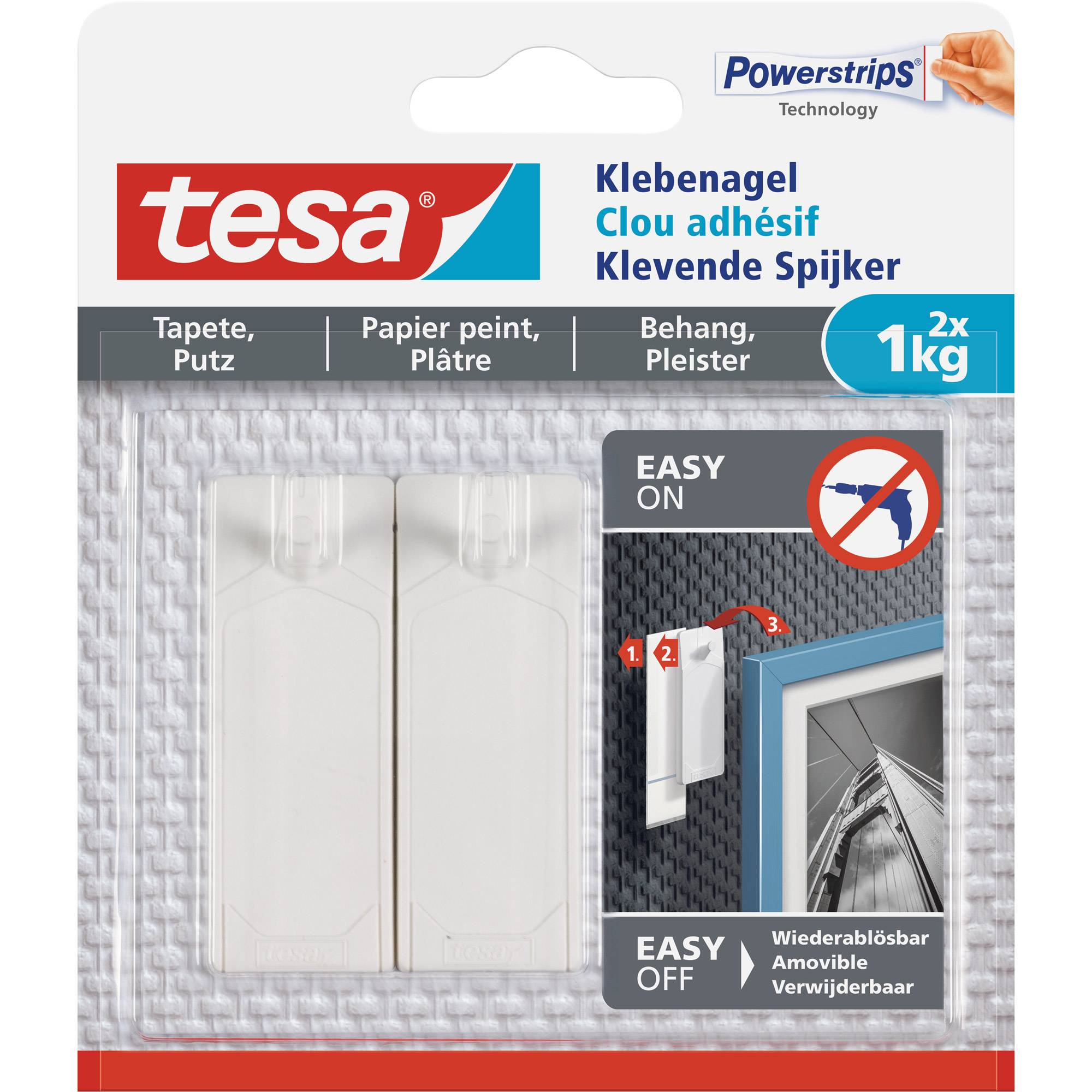 tesa Klebenagel Tapete & Putz bis 1kg 2St. - 77773-00000-00