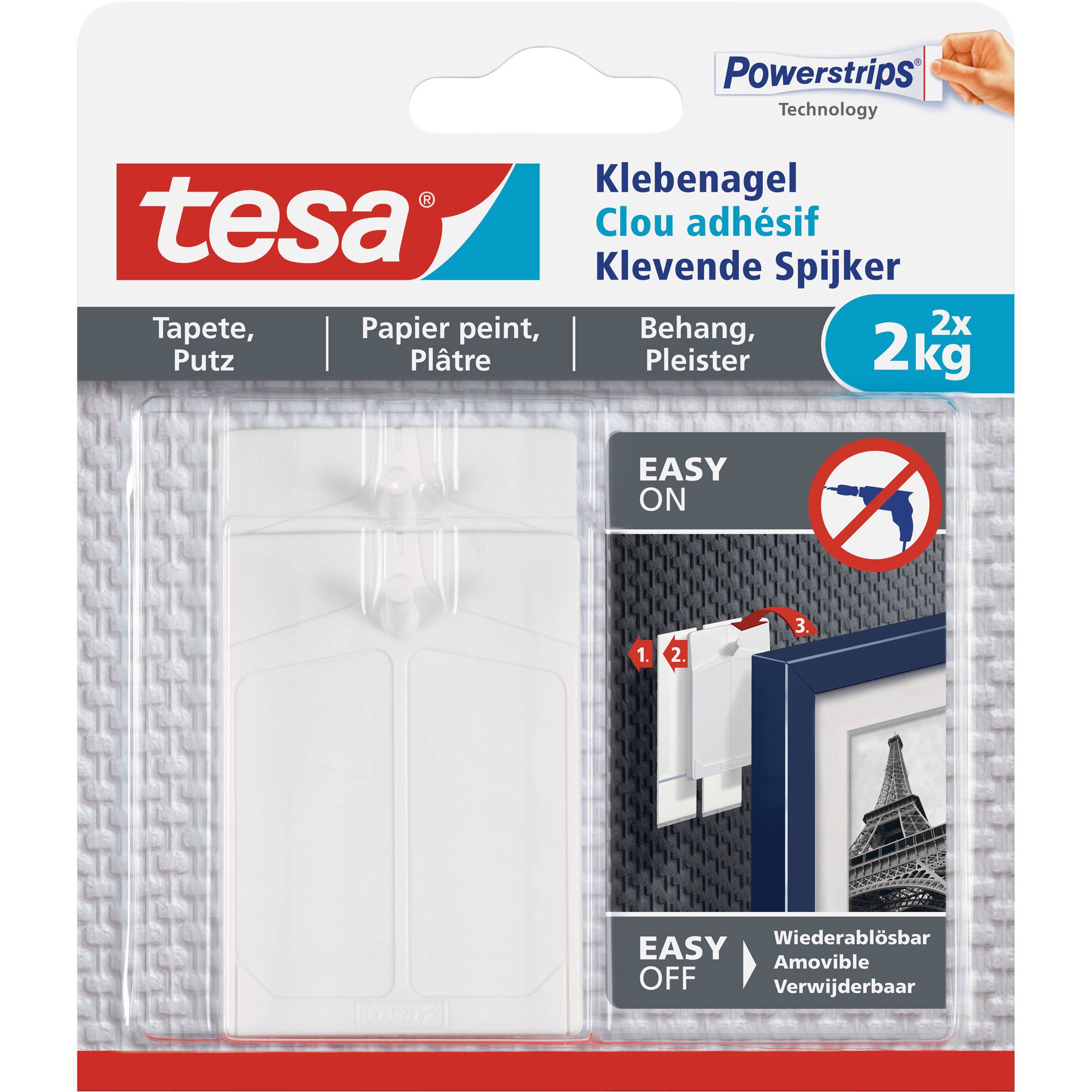 tesa Klebenagel Tapete & Putz bis 2kg 2St. - 77776-00000-01