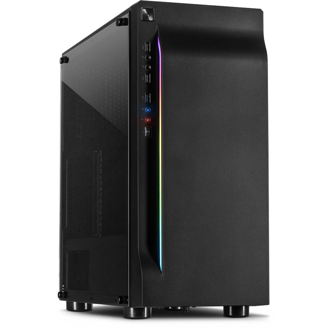 Inter-Tech Gaming-Gehäuse A-3411 Creek RGB mit Tempered Glas Gehäuse