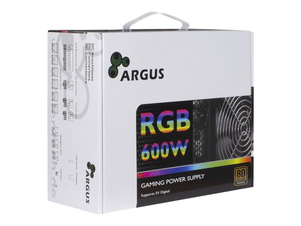 Inter-Tech Netzteil 600W Argus RGB-600 II 140mm Lüfter retail