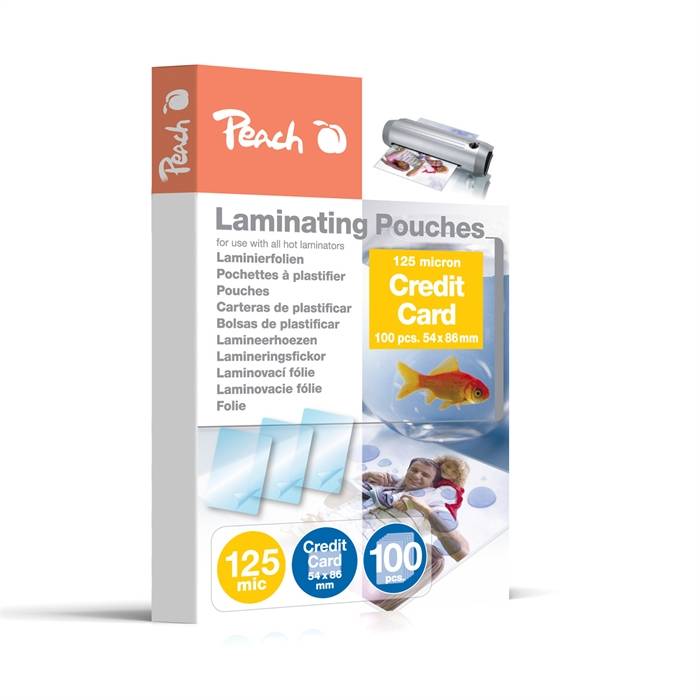 Peach Laminierfolien Kreditkarte 54x86mm 125 mic glän. 100PK