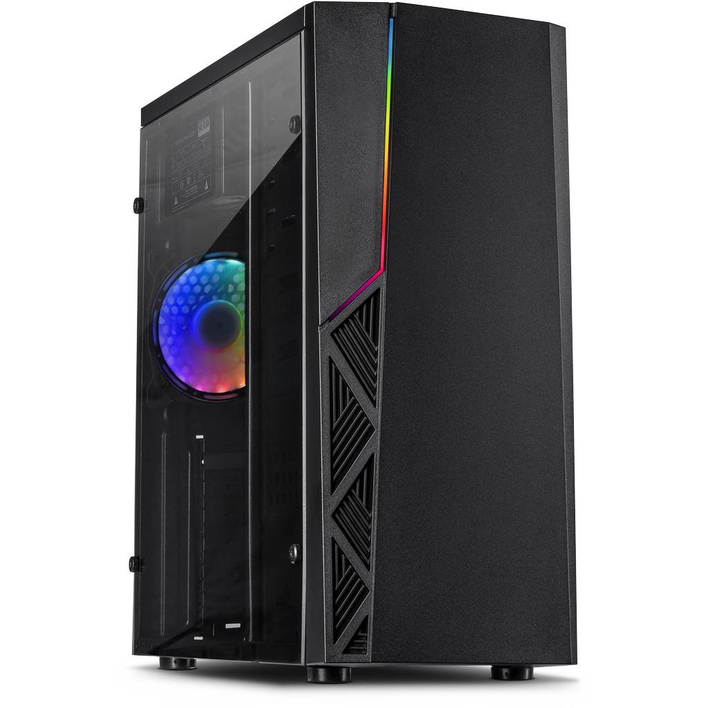 Inter-Tech Gaming-Gehäuse B-02 120mm RGB-Lüfter,LED-Streifen retail Gehäuse