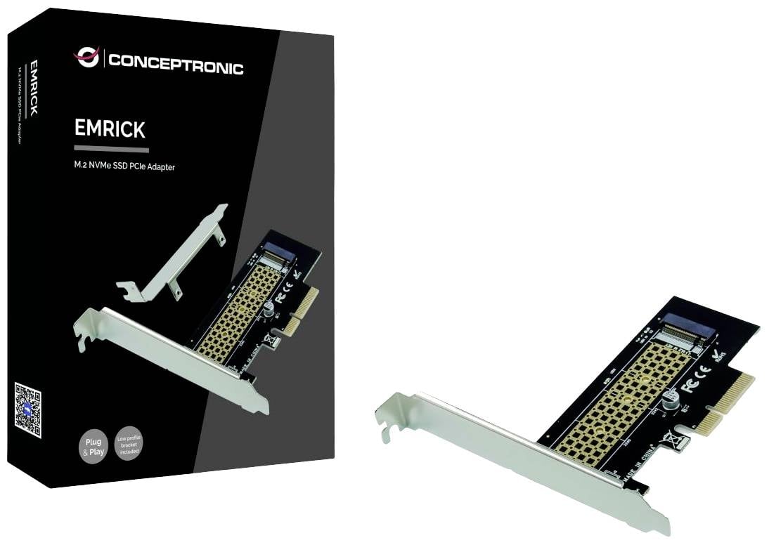 CONCEPTRONIC PCI Express Card x1 4-Port M-Key M.2->PCIe-NVMe - EMRICK05B