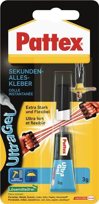 Pattex SekundenALLESkleber Ultra Gel WA98, Tube mit 3g - 9H PSG2C
