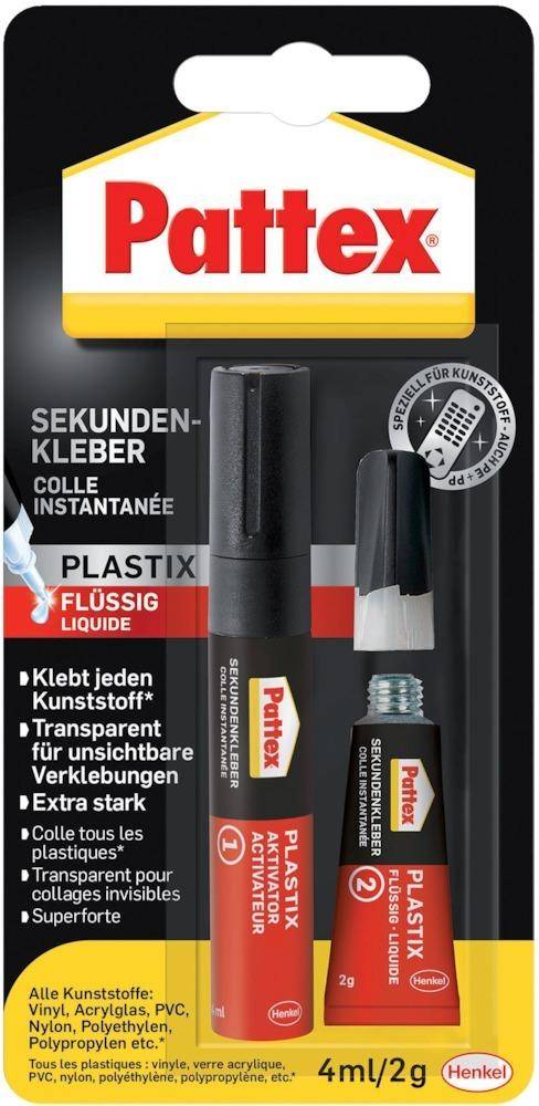 Pattex Sekundenkleber Plastix, 2 Komponentenkleber 4ml/2g - 9H PSA1C