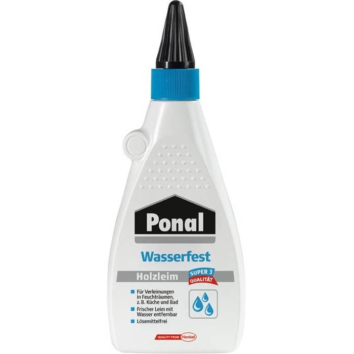Ponal Holzleim Wasserfest, Flasche mit 550g, 9H PN10S Heften,Lochen,Kleben
