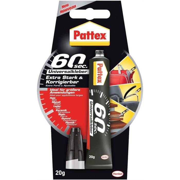 Pattex Universalkleber 60 Sekunden,Tube mit 20g Heften,Lochen,Kleben