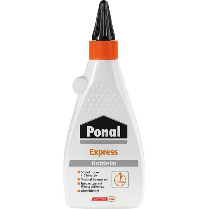 Ponal Holzleim Express, Flasche mit 550g, 9H PN10X Heften,Lochen,Kleben