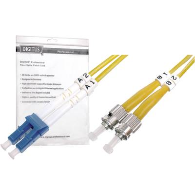 DIGITUS LWL Patchkabel LC -> ST 3.00m Singlemode Duplex OS2