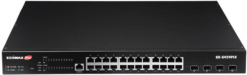 EDIMAX Switch 24x GE GS-5424PLX (POE) - GS-5424PLX