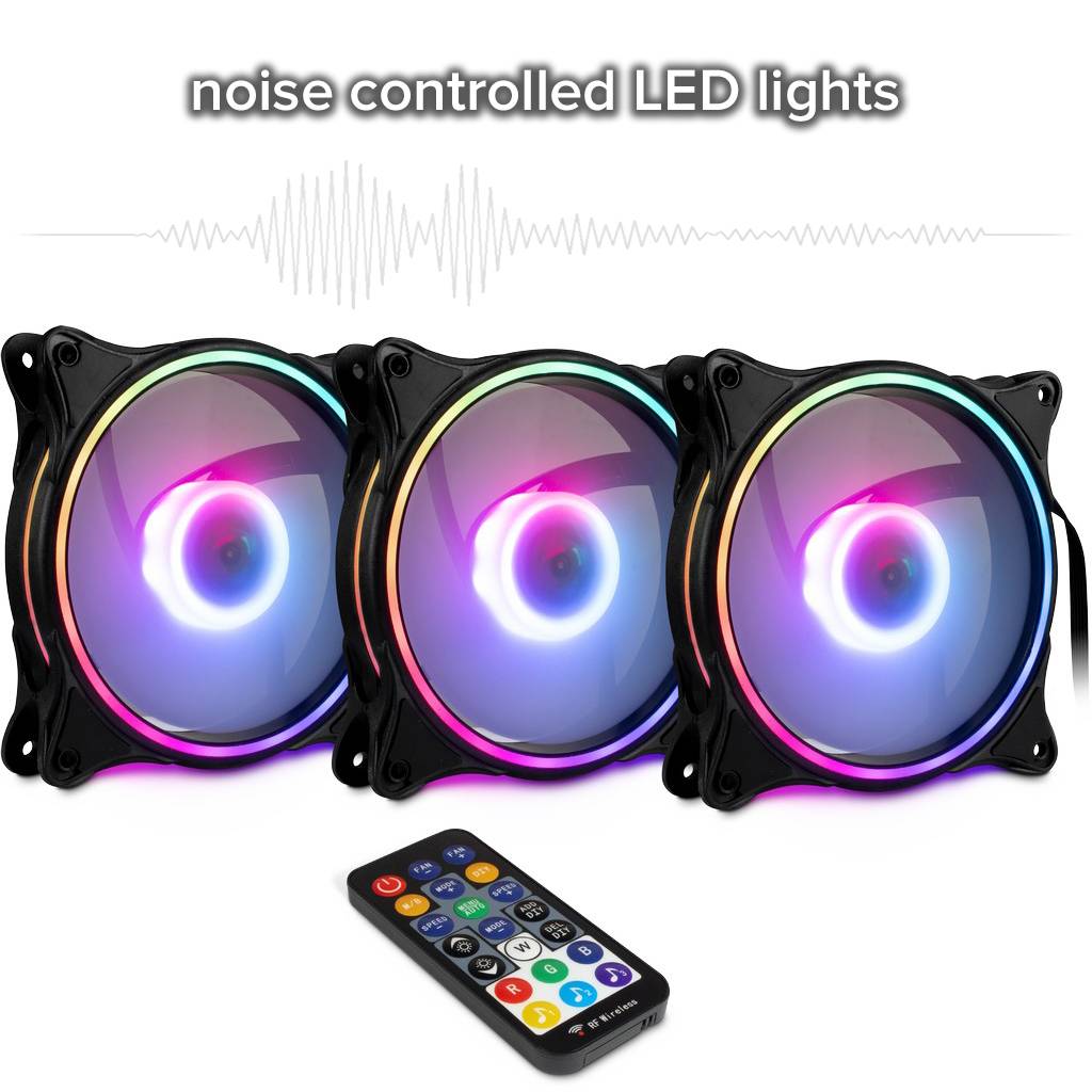 Inter-Tech Lüfter 120*120*25 ARGUS RGB-FAN SET RS-08, 3X retail Lüfter