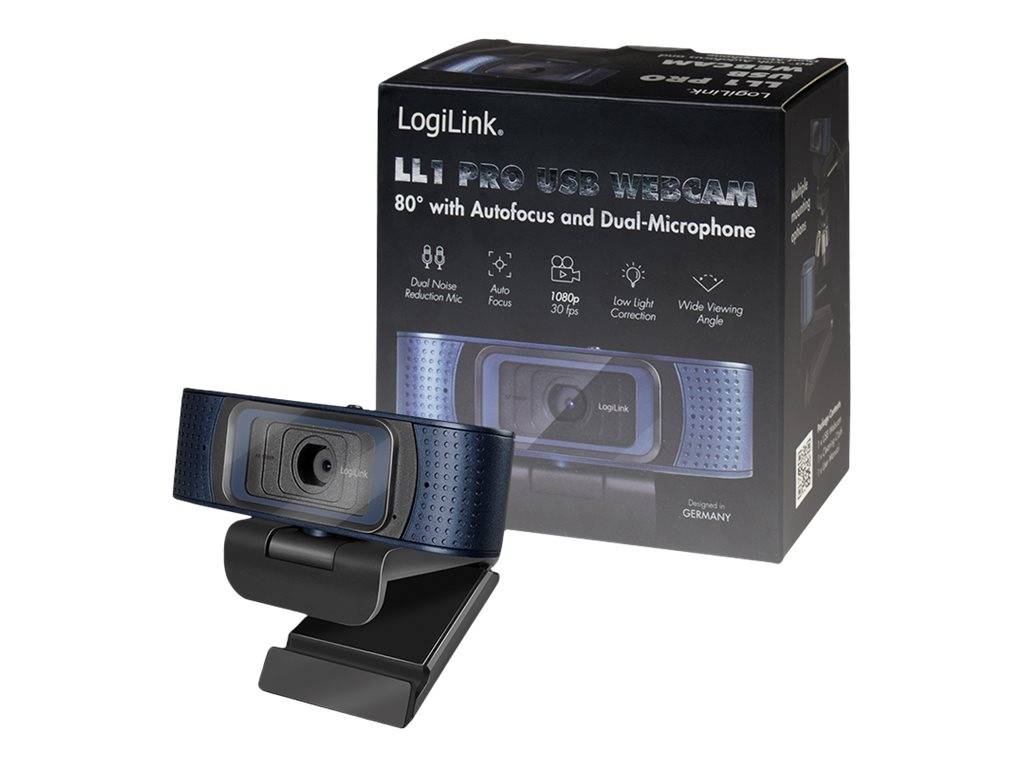Logilink Webcam 1080p FHD Dual-Mikro 80° Autofokus&Abdeckung