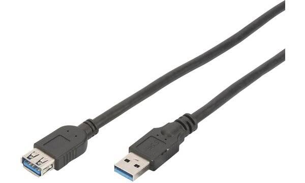DIGITUS USB 3.0 Verlängerungskabel Typ A -A St/Bu 3.0m, sw - AK-300203-030-S