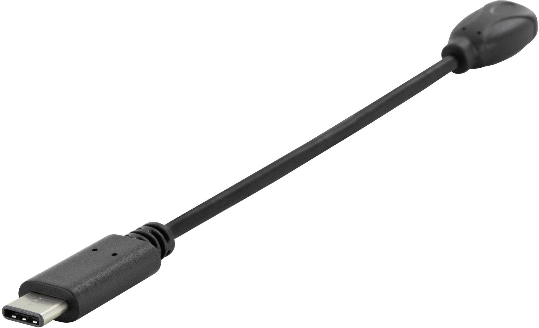 DIGITUS USB Type-C Adapterkabel,Typ-C auf mikro B,0,1m,sw - AK-300316-001-S