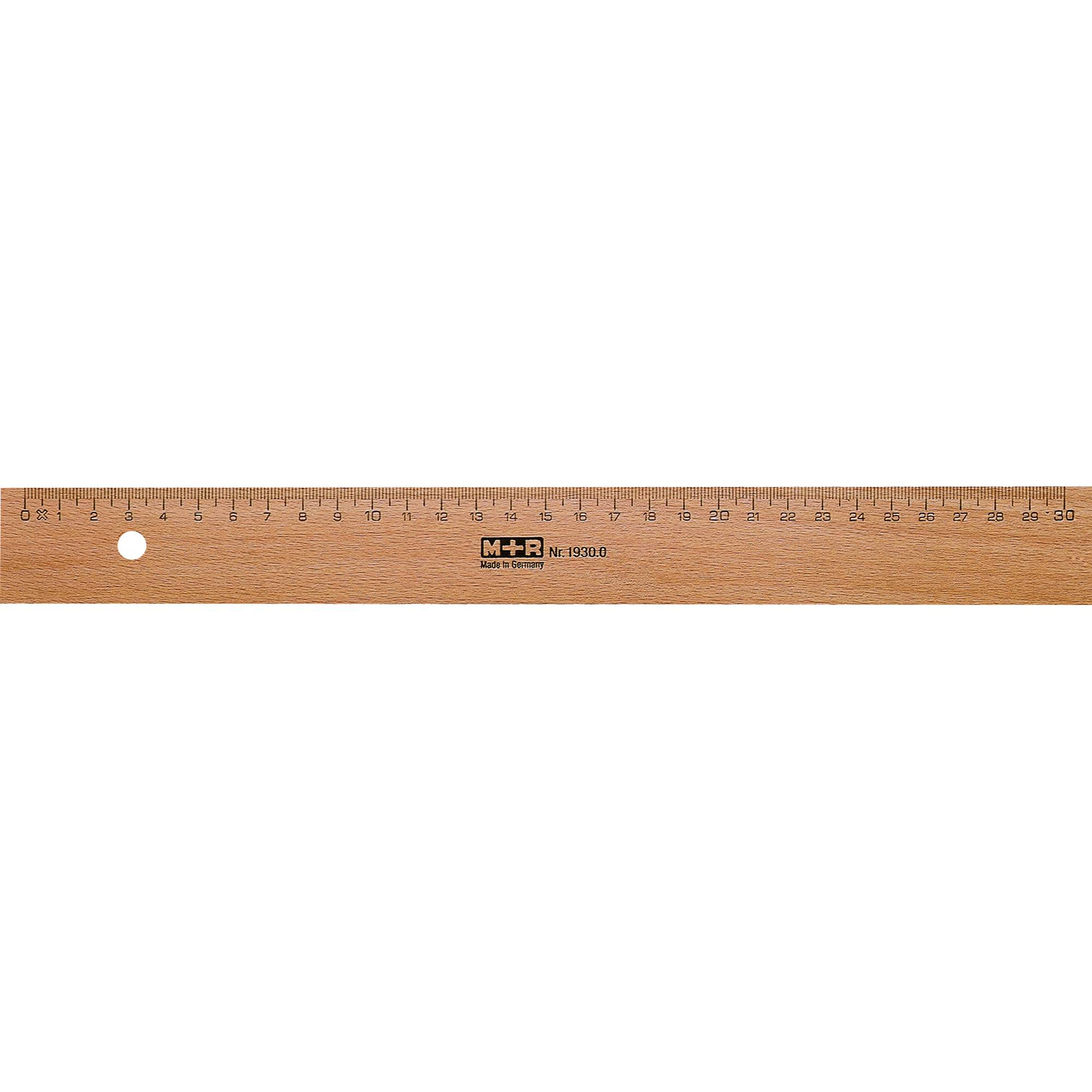 M+R Lineal Holz 30cm Buche Metalleinlage 1 Stück PapierBüroSchreibwar