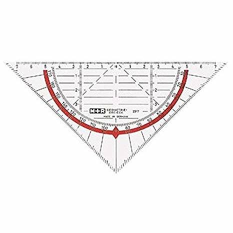 M+R Geodreieck 17cm glasklar rot hinterlegt 1 Stück PapierBüroSchreibwar