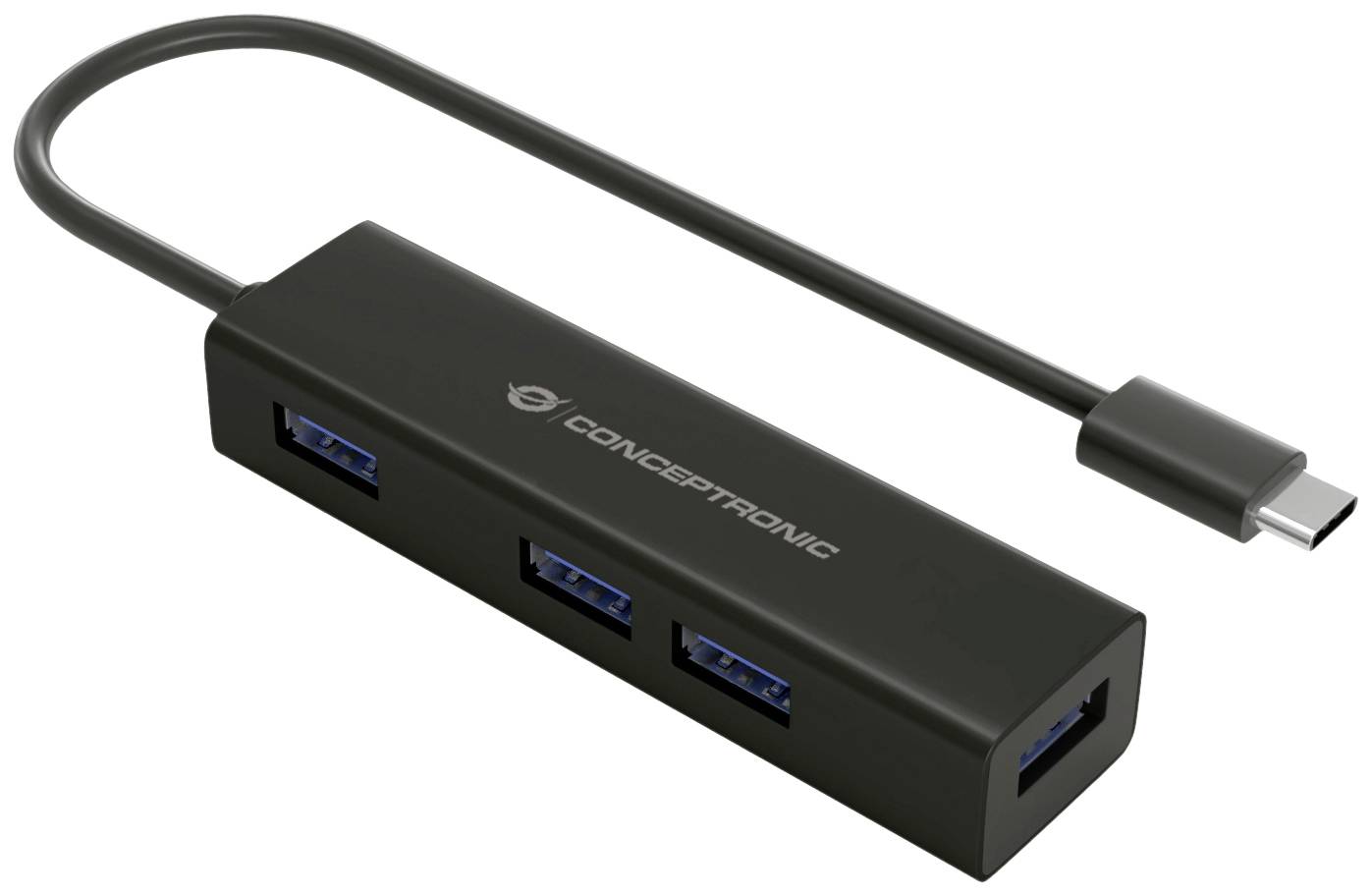 CONCEPTRONIC USB-Hub 4-Port 3.1/C->4x3.0 5Gbps o.Netz. sw - HUBBIES07B