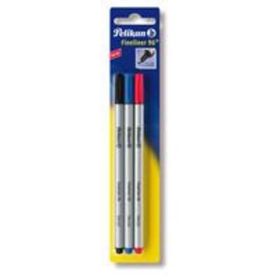 Pelikan Fineliner 96 farbig sortiert schwarz/rot/blau 0.4mm Blister