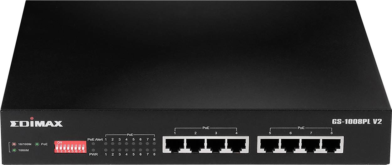 4717964703736 - Edi GS-1008PL V2 - Switch 8-Port Gigabit Ethernet PoE+ (GS-1008PL V2) - Edimax