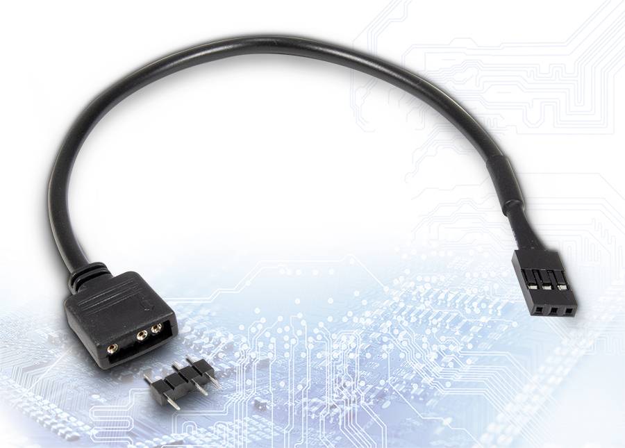 Inter-Tech Adapter 1x 3pin 5V RGB -> 1x VDG-Anschluss, 20cm retail Adapter