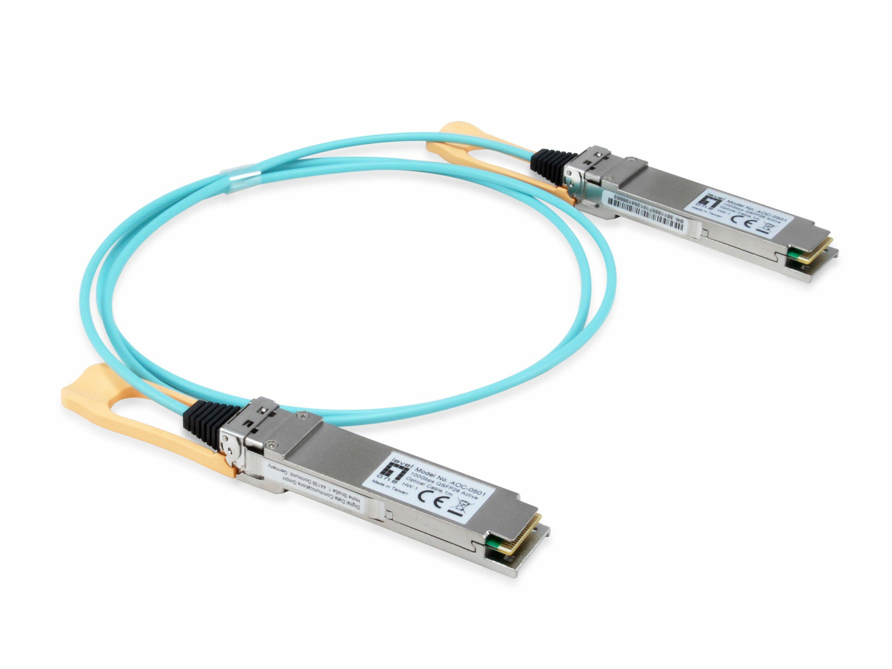 4015867224144 - LevelOne AOC-0502 Netzwerk-Transceiver-Modul Faseroptik 103100 Mbit s QSFP28 850 nm 4015867224144 - LevelOne AOC-0502 Netzwerk-Transceiver-Modul Faseroptik 103100 Mbit s QSFP28 850 nm