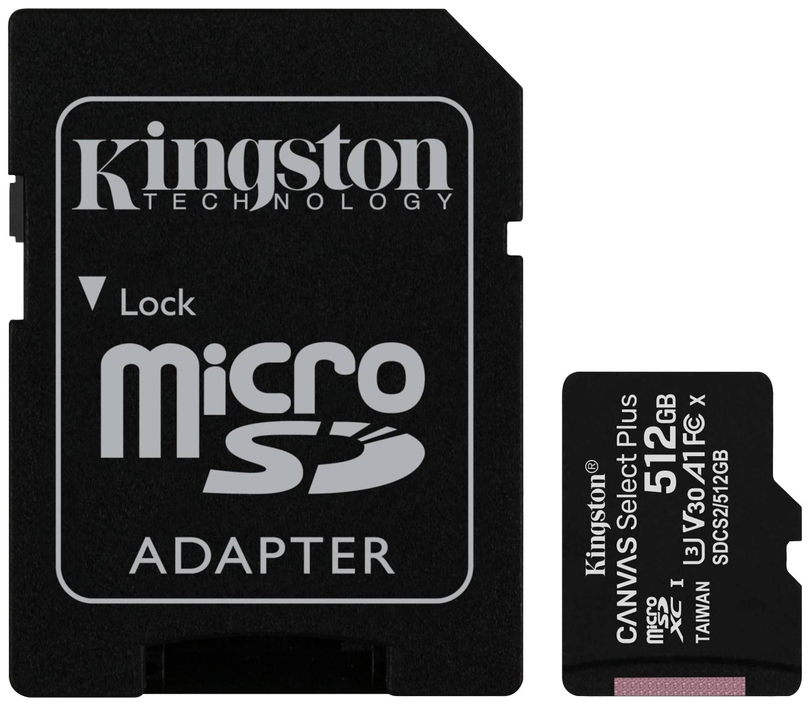 SD MicroSD Card 512GB Kingston SDXC Canvas+ (Class10) w.Ad retail