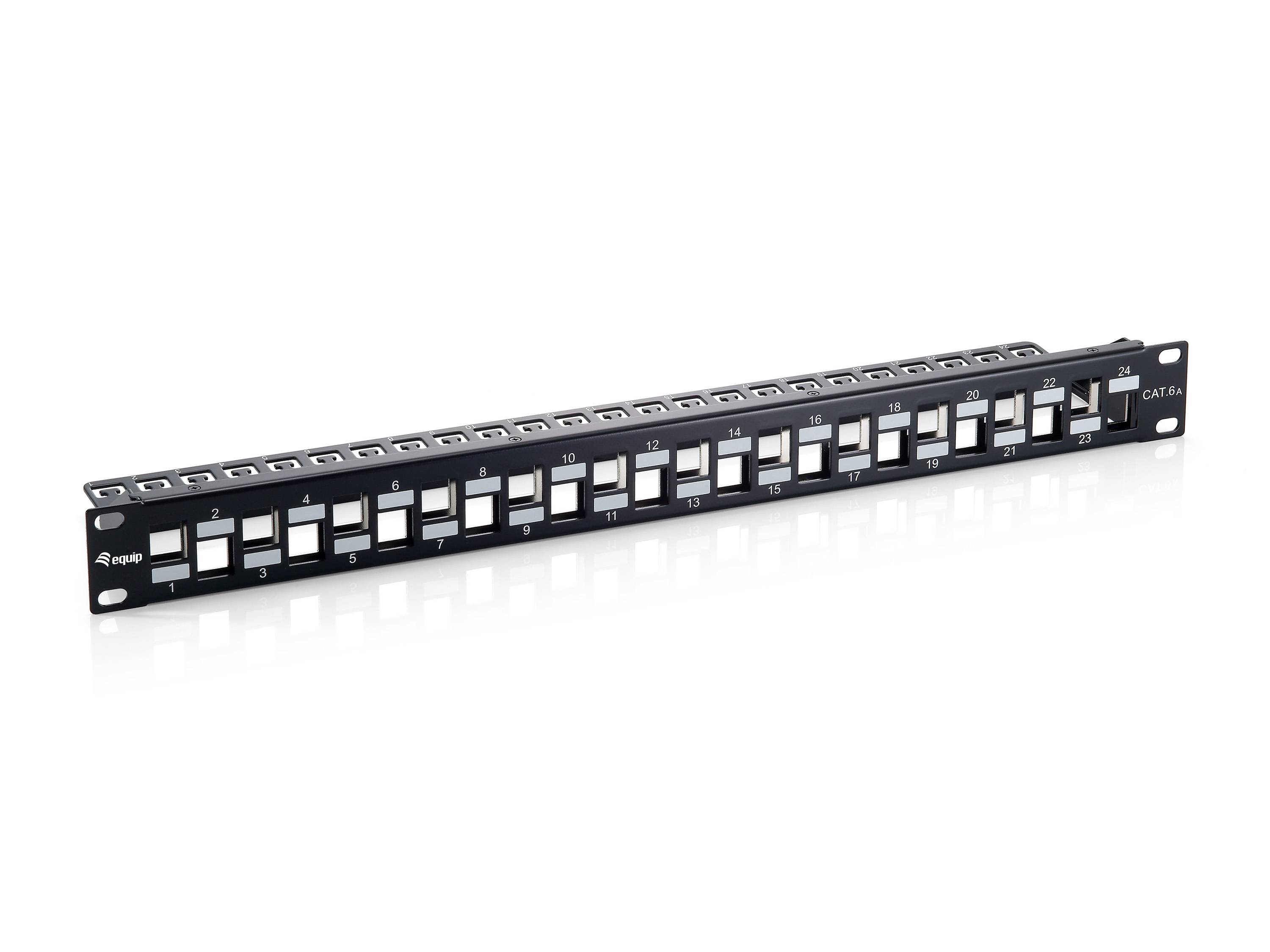 4015867226087 - Equip 24-Port Keystone Cat6A Geschirmtes Patch Panel Schwarz 4015867226087 - Equip 24-Port Keystone Cat6A Geschirmtes Patch Panel Schwarz