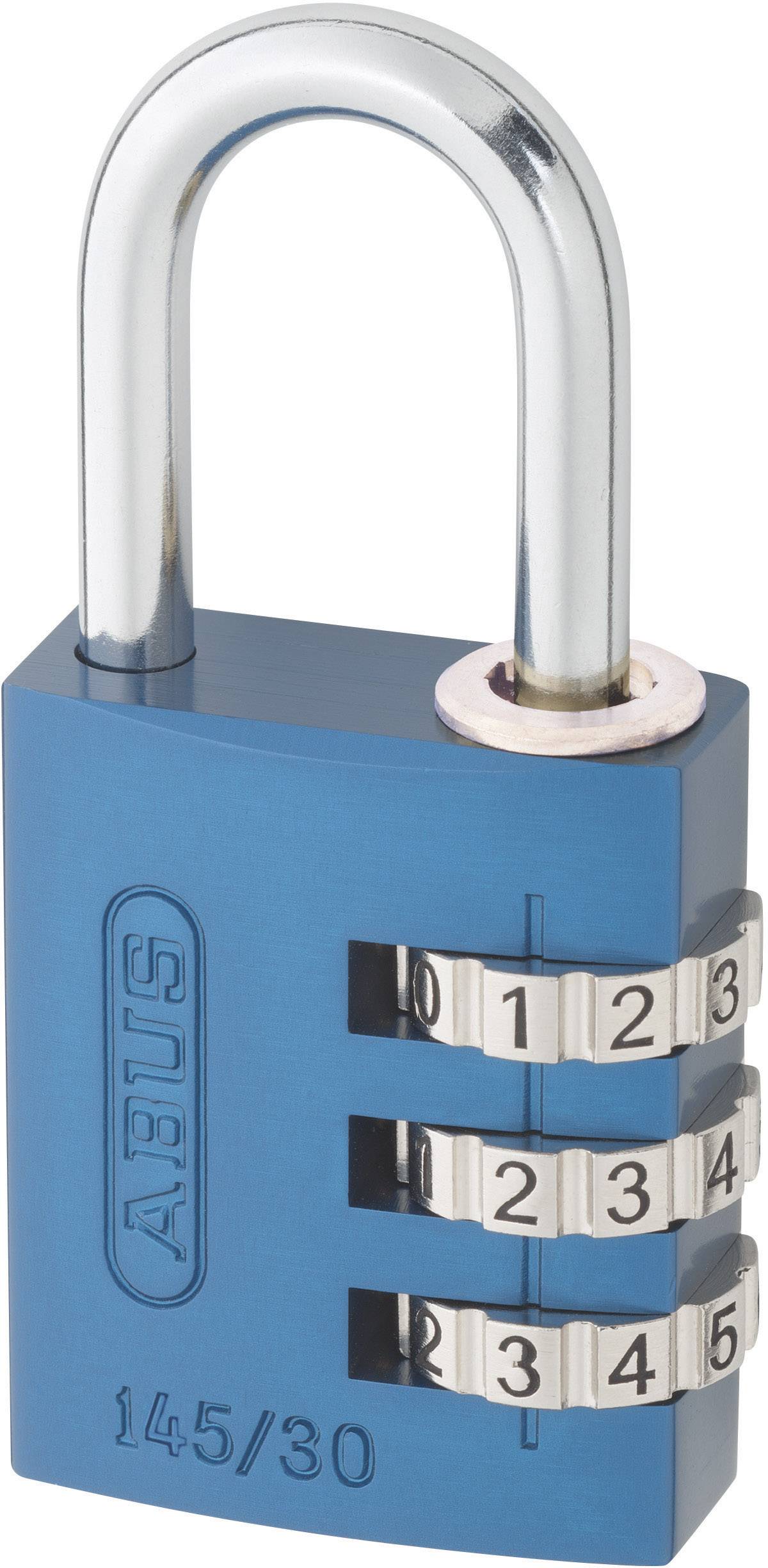 ABUS Aluminium-Vorhängeschloss Zahl 3stellig 145/30 blau - 145/30 BLAU