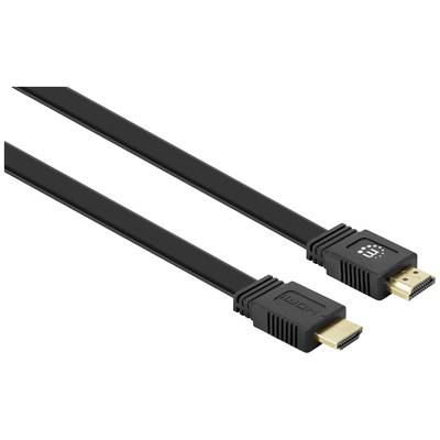 0766623355650 - HDMI Anschlusskabel HDMI-A Stecker HDMI-A Stecker 1500 m Schwarz 355650 doppelt geschirmt flach Flache Ausführung High Speed-HDMI mit Ethernet