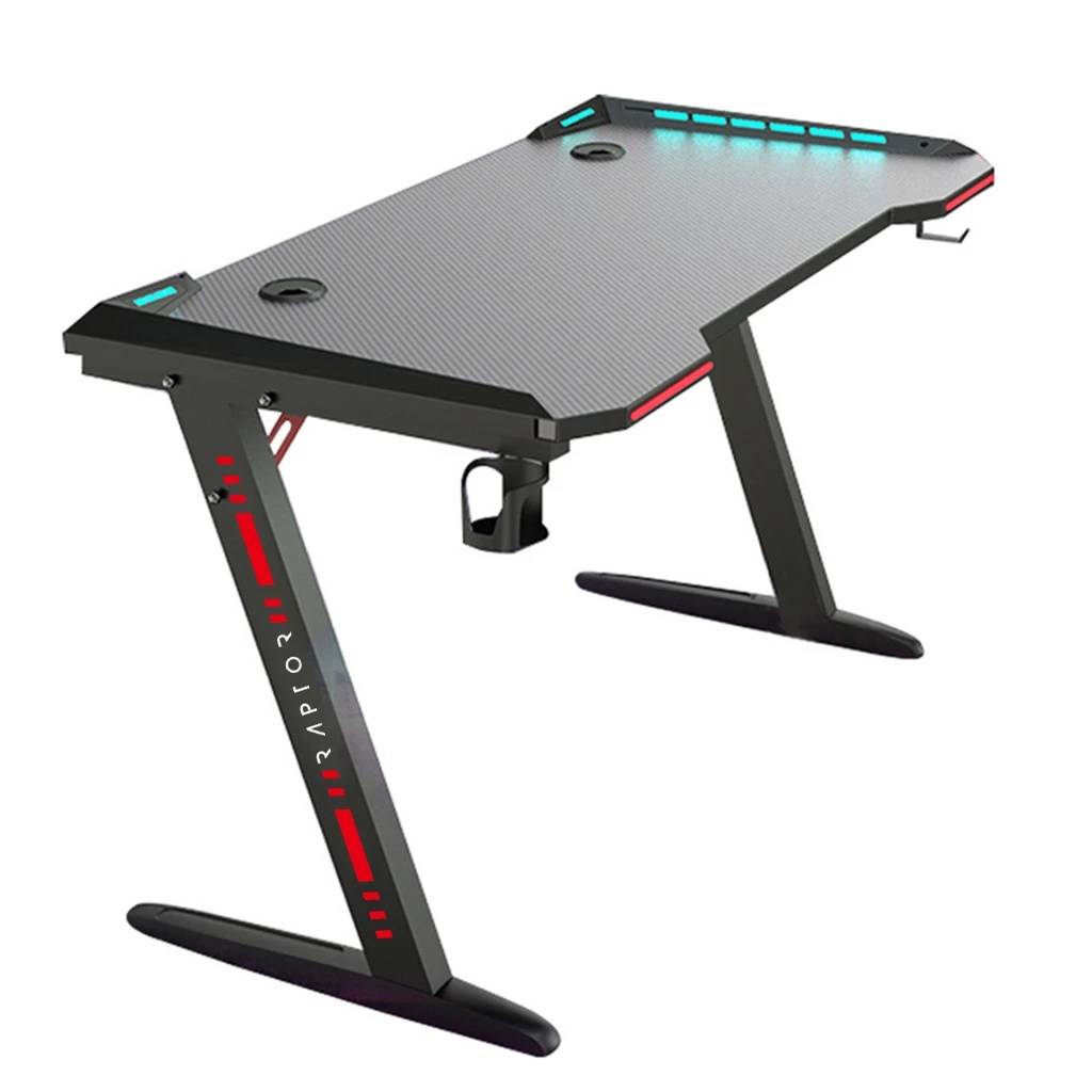 Raptor Gaming-Tisch GT100 120x60cm RGB schwarz Gaming Tisch