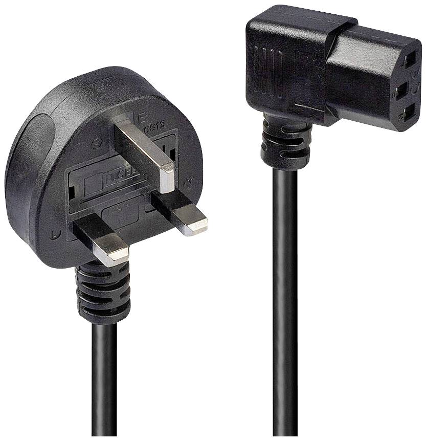 LINDY UK 3 Pin an C13 gewinkelt 1m - 30446