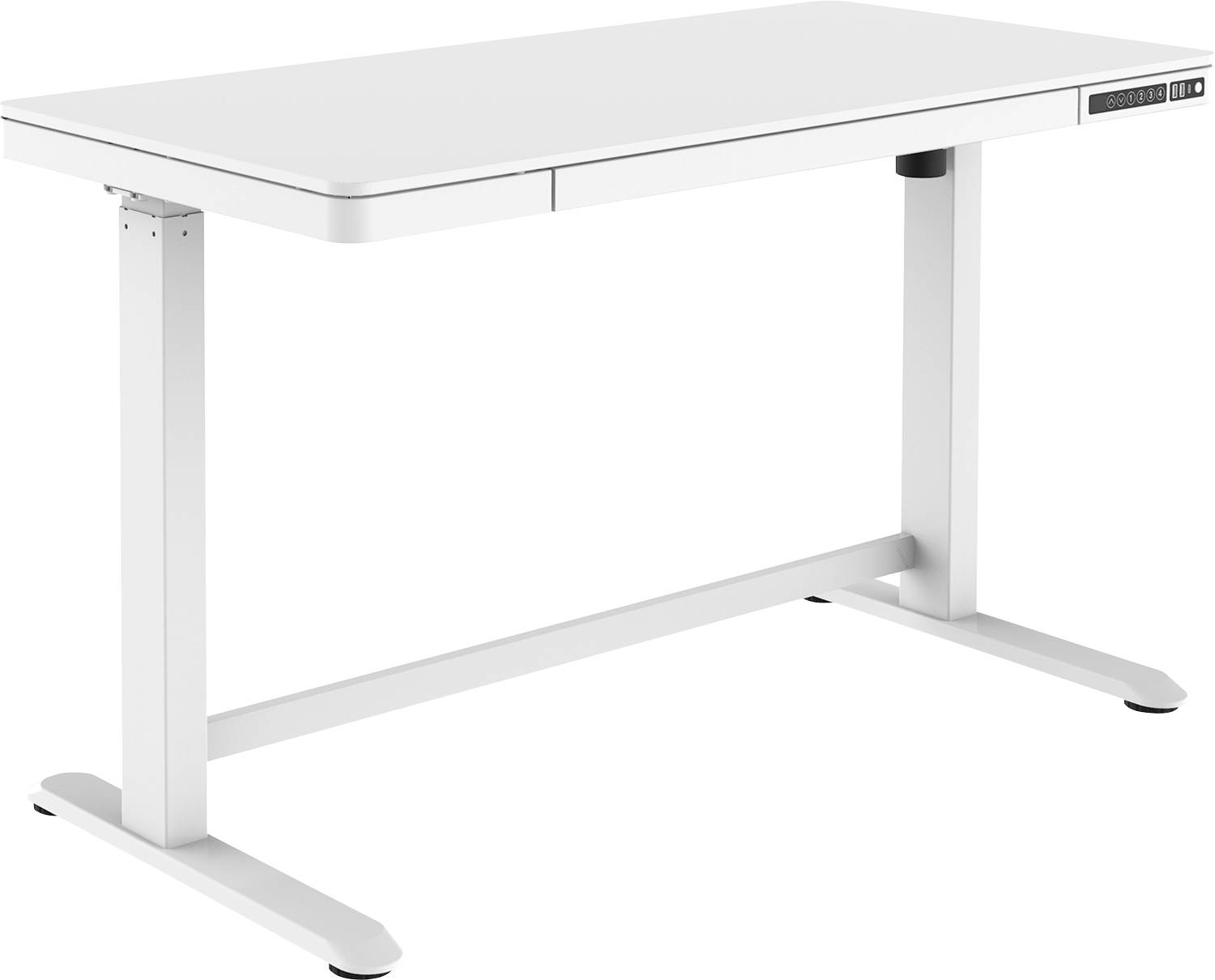 DIGITUS Schreibtisch 120x60 elektr.,USB-Lade.+Schublade weiß (Speditionsversand)