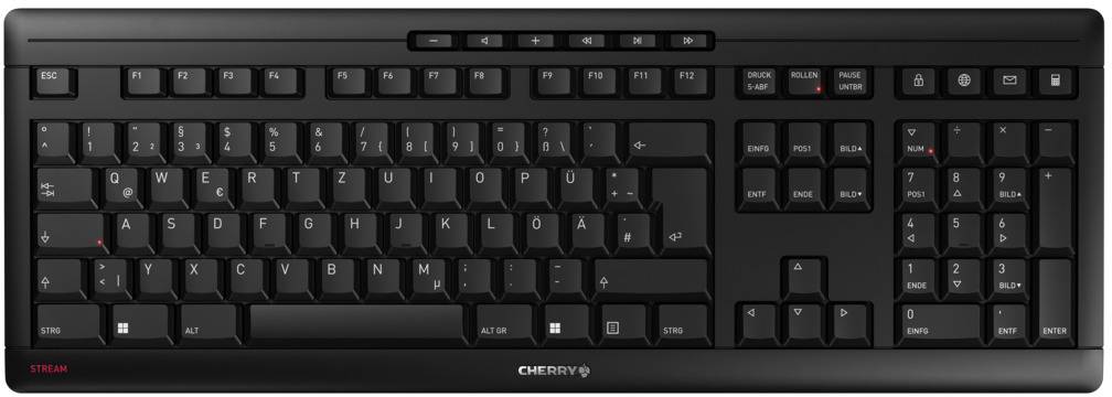 CHERRY TAS STREAM KEYBOARD Wireless DE-Layout schwarz