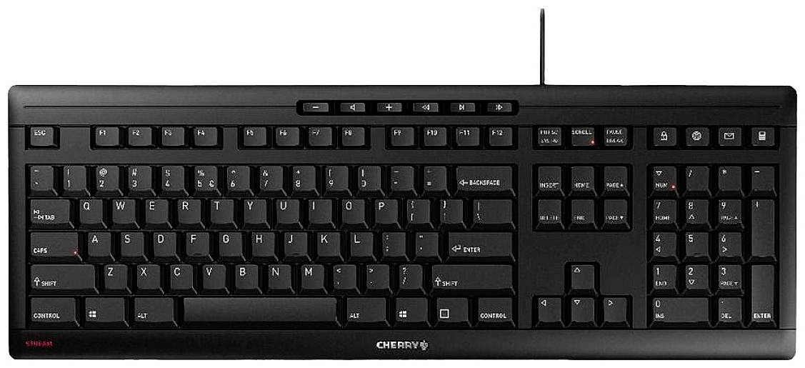CHERRY TAS STREAM KEYBOARD Wireless CH-Layout schwarz