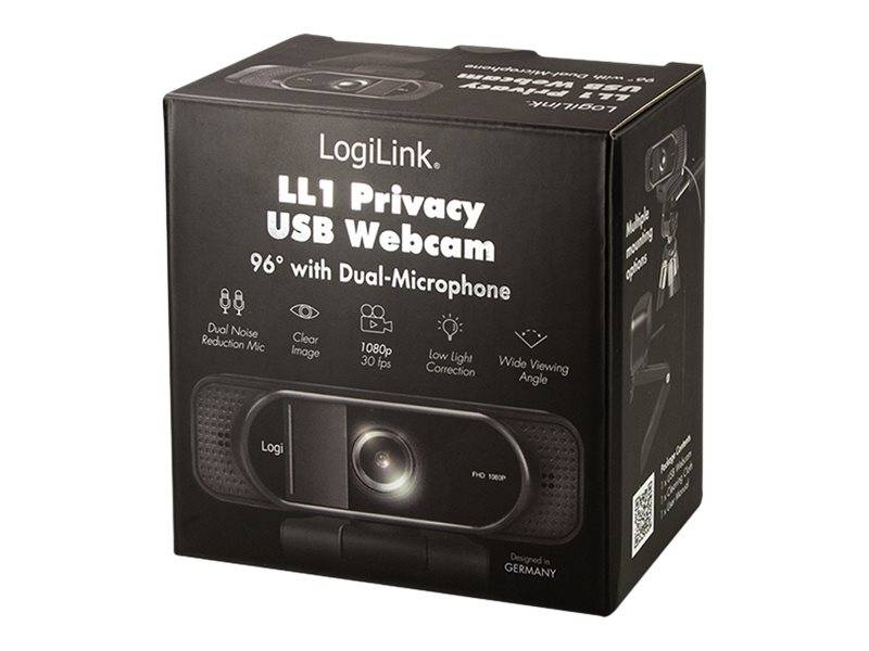 4052792064698 - LogiLink Full-HD-USB-Webcam mit Dual-Mikrofon schwarz 96 Grad Weitwinkelobjektiv Fixfokus Full-HD-Auflösung - 1 Stück (UA0381) 4052792064698 - LogiLink Full-HD-USB-Webcam mit Dual-Mikrofon schwarz 96 Grad Weitwinkelobjektiv Fixfokus Full-HD-Auflösung - 1 Stück (UA0381)