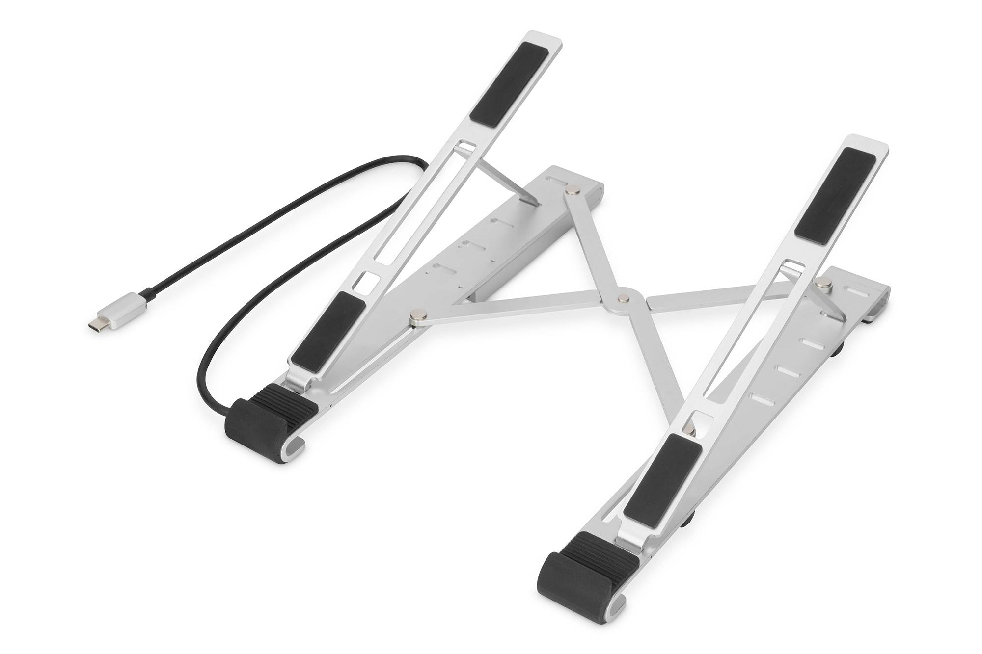 DIGITUS MLS Notebookständer 10-17 USB-C Hub silber - DA-90424