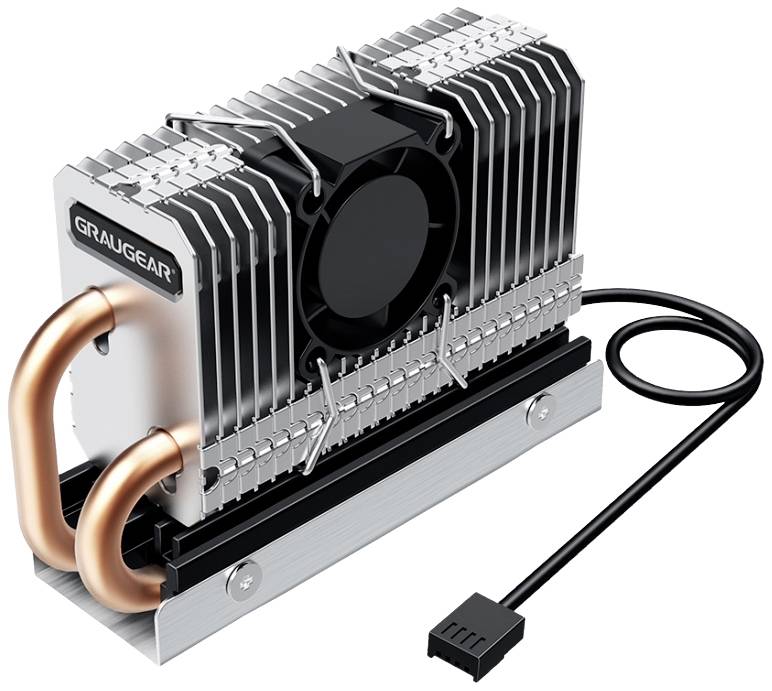 GRAUGEAR Kühlkörper SSD M.2 2280 mit PWM Lüfter retail SSD Kühler