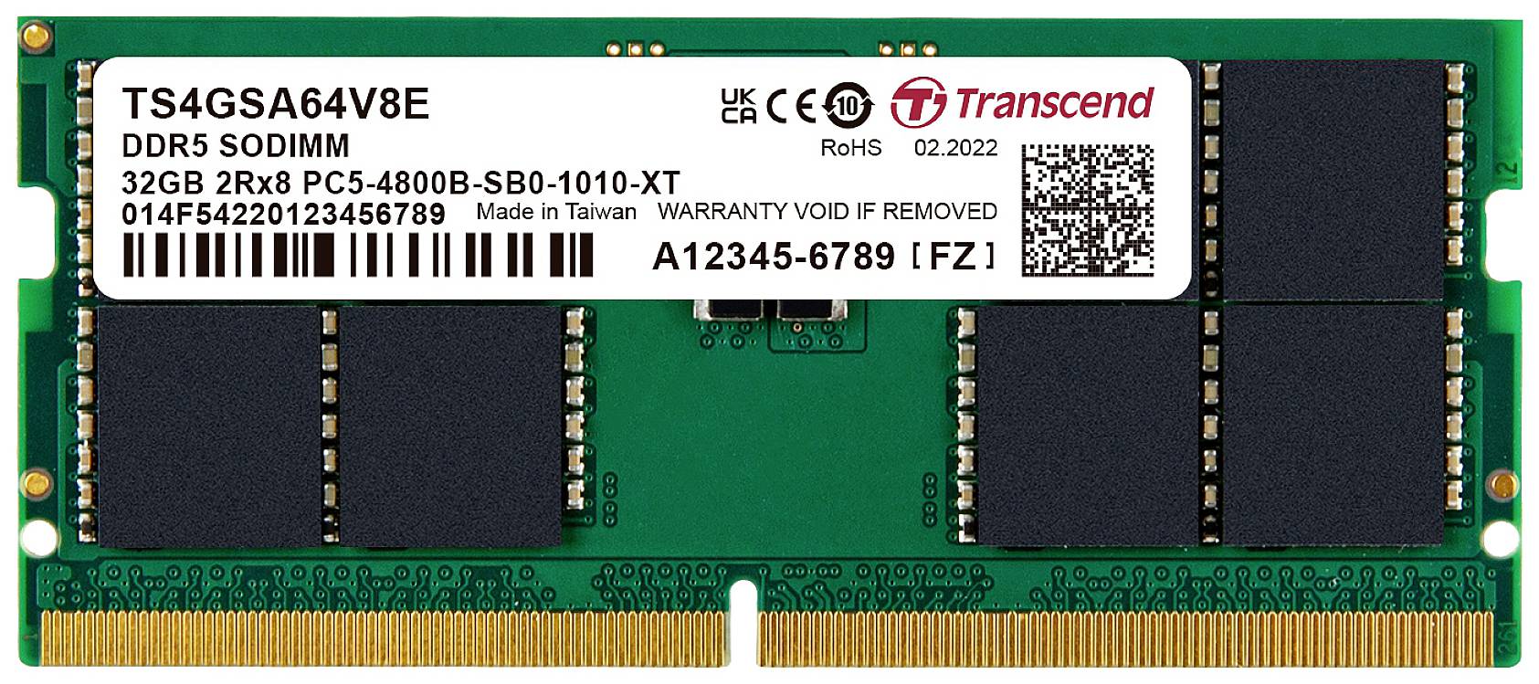 SO DDR5 32GB PC 4800 CL40 Transcend TSModul, TS4GSA64V8E - TS4GSA64V8E