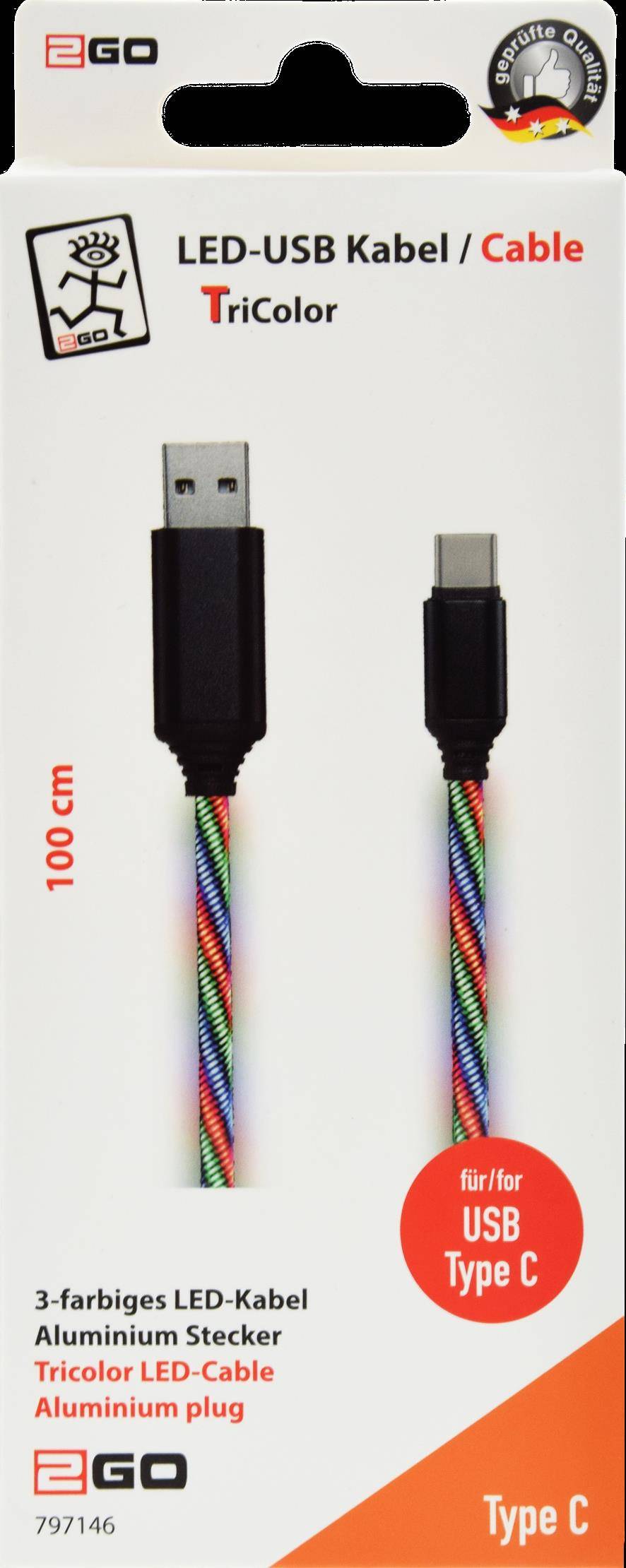 4010425971461 - USB Datenkabel Tricolor LED-Beleucht USB-C 31 1m 4010425971461 - USB Datenkabel Tricolor LED-Beleucht USB-C 31 1m