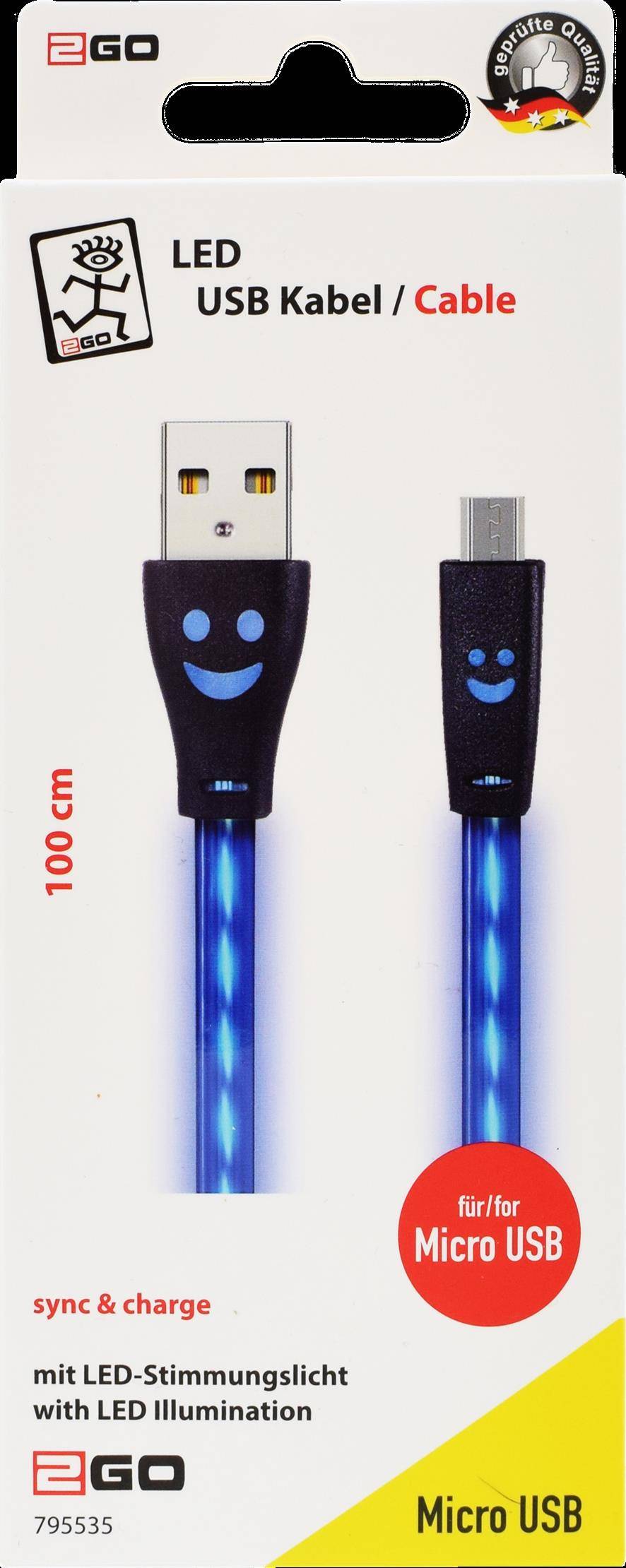 4010425955355 - USB Lade- Datenkabel Micro-USB mblLED-Beleucht 1m 4010425955355 - USB Lade- Datenkabel Micro-USB mblLED-Beleucht 1m