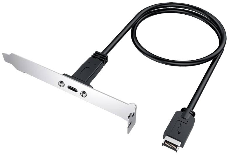 GRAUGEAR Verlängerungskabel mit PCI Blende,Type-E auf Type-C retail Adapter