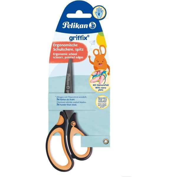 Pelikan griffix Schulschere spitz  Rechtshänder NeonBlack Blister