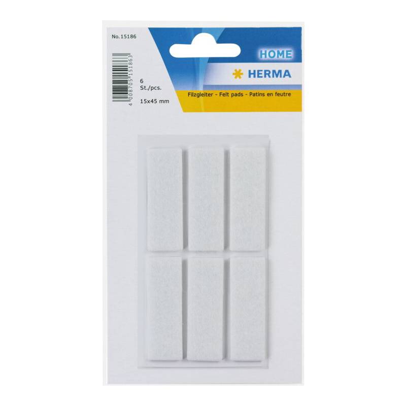 HERMA Filzgleiter weiß 15x45 mm, HERMA 15186 15186 (BILD1)