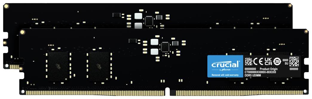 DDR5 16GB PC 4800 CL40 KIT (2x8GB) Crucial Single Rank - CT2K8G48C40U5